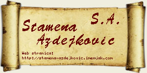 Stamena Azdejković vizit kartica